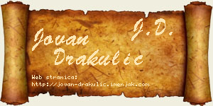 Jovan Drakulić vizit kartica